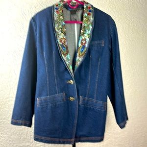 Vintage Denim Jacket (with sequined collar)